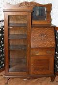 AMERICAN OAK SECRETARYBOOKCASE C 1900