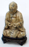 3300 SOAPSTONE CARVING OF CHINESE BUDDHA H 8 12