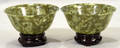3280 GREEN JADE CUPS ON STANDS CIRCA 1900 PAIR H 1