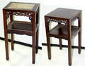3275 CHINESE HAND CARVED ROSEWOOD PEDESTALS H 31 12
