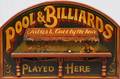 MODERN POOL AND BILLIARDS SIGN