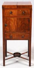 ENGLISH MAHOGANY SEWING CABINET 19TH C