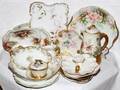 HANDPAINTED PORCELAIN TABLEWARE C 1900 18 PIECES