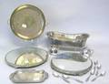 Miscellaneous tableware to include round mirrored trays