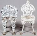 CAST IRON GARDEN SIDE CHAIRS TWO