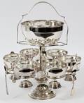 ENGLISH ELECTROPLATE SILVER CAVIAR SET 13 PIECES