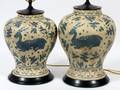 DECORATIVE CERAMIC TABLE LAMP PAIR OVERALL