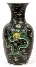 CHINESE BLACK PORCELAIN VASE