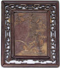 3321 CHINESE FRAMED SOAPSTONE PLAQUE H 125 OVERALL