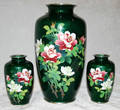 3332 CLOISONNE VASE GROUPING THREE H 9 14 4 14