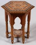 SYRIAN INLAID HEXAGONAL TABLE