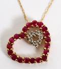 RUBY PENDANT 10 KT GOLD CHAIN