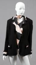 CHANEL BOUCLE  SILK LINED JACKET BLOUSE ENSEMBLE