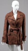 AGNONA SIENNA ALPACA WOOL TEED BELTED JACKET SIZE 50