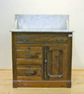 Victorian walnut marble top wash stand