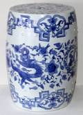 CHINESE BLUE  WHITE PORCELAIN GARDEN SEAT