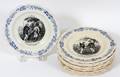 FRENCH CREAM WARE PLATES A LA CAMPAGNE TEN