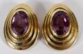 14KT YELLOW GOLD  AMETHYST EARCLIPS PAIR