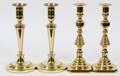 BALDWIN BRASS CANDLESTICKS TWO PAIRS