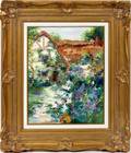 ANGIE STRAUSS OIL ON CANVAS COTTAGE GARDEN