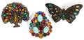 VINTAGE MULTICOLOR COSTUME BROOCHES EARLY 20TH C