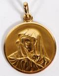 10KT YELLOW GOLD PENDANT OF THE MADONNA 63 GRAMS