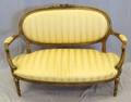 LOUIS XVI STYLE CARVED WOOD SETTEE C 1970