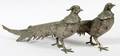 WHITE METAL TABLE PHEASANTS C1920 TWO