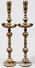 BRASS ALTAR CANDLESTICKS PAIR