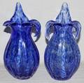 VENETIAN GLASS BLUE VASES PAIR
