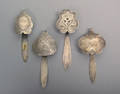 Four American engraved silver chatelaine hooks late 18thearly 19th c