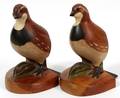RD LEWIS CARVED QUAIL BOOKENDS 1984 PAIR