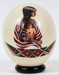 CAROL SMIT HAND PAINTED OSTRICH EGG 1992
