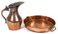 AMERICAN COPPER WATER PITCHER  COPPER BOWL