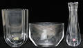 021360 SWEDISH CRYSTAL VASES THREE H 4 128