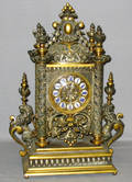 122079 FRENCH EMPIRE BRONZE FIGURAL MANTEL CLOCK 19TH