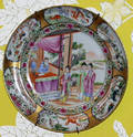 011164 CHINESE ROSE MEDALLION PORCELAIN PLATE CIRCA