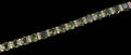 021117 14KT GOLD DIAMOND  PERIDOT TENNIS BRACELET L