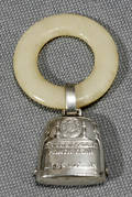 021079 WEBSTER CO STERLING SILVER  CELLULOID RATTLE