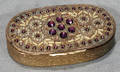 021076 FRENCH BRASS  FAUX JEWELED BOX EARLY 20TH CEN