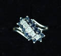121076 14KT WHITE GOLD BLUE SAPPHIRE AND DIAMOND LADY