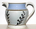 121065 MOCHA BANDED CREAMWARE PITCHER WORM PATTERN