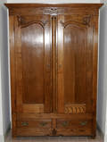 121121 COUNTRY OAK  ASH ARMOIRE CIRCA 1900 H 85 W