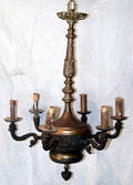 121106 FRENCH BRONZE SIXLIGHT CHANDELIER LATE 19TH C