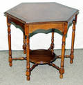 2076 WALNUT HEXAGONAL TABLE CIRCA 1930 H 29 W 30