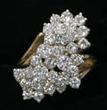 2061 DIAMOND CLUSTER RING 31 DIAMONDS TOTAL WEIGHT 2