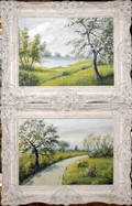 020096 EA GATES OILS ON ARTIST BOARD PAIR 12 X 1