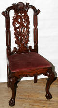 011155 CHIPPENDALE STYLE MAHOGANY SIDE CHAIR CIRCA 19