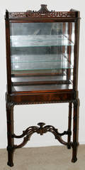 011154 CHINESE CHIPPENDALE STYLE MAHOGANY CURIO CABINE