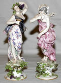 011148 CAPO DE MONTE PORCELAIN FIGURES WINTER AND 